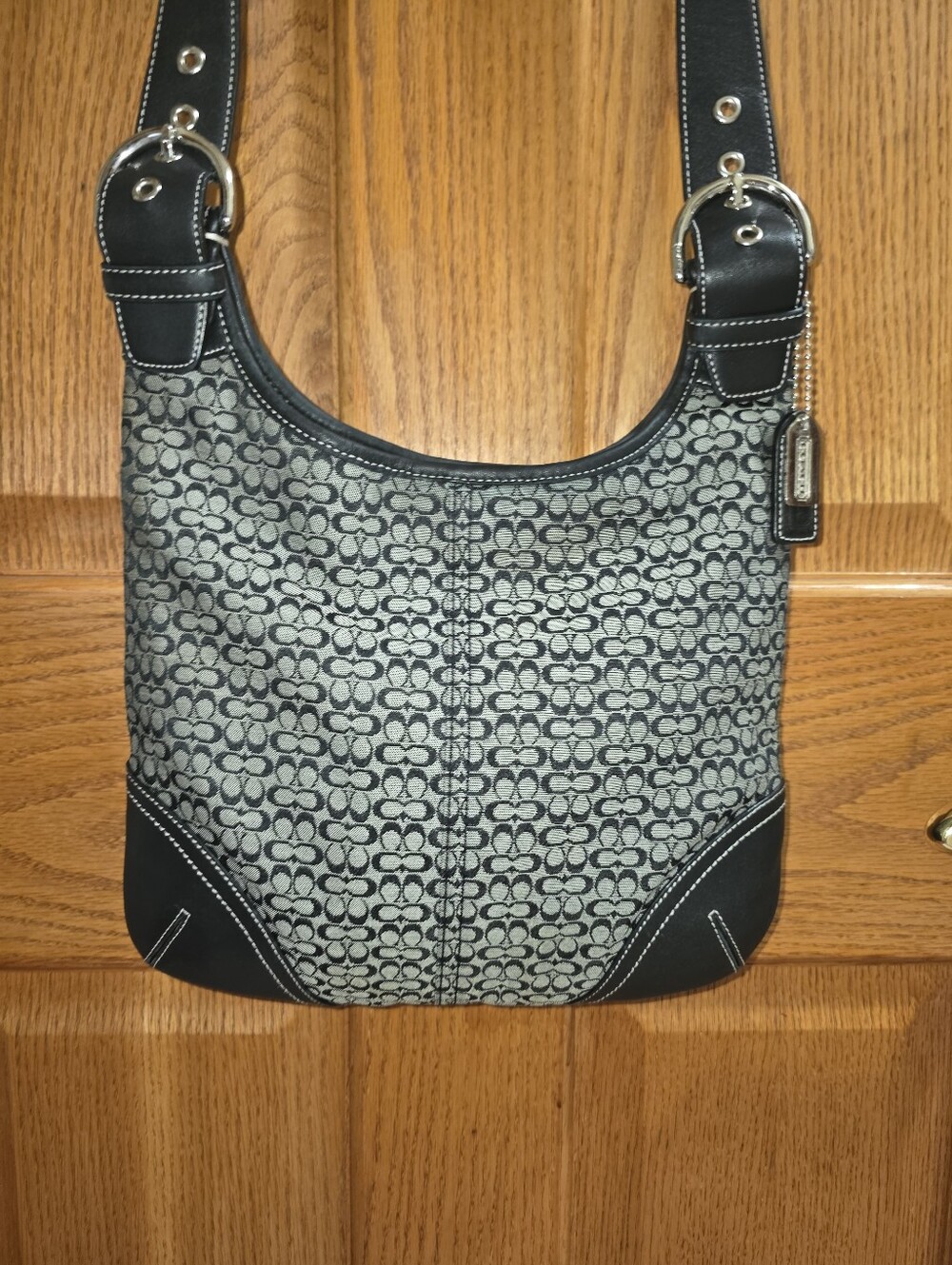COACH SOHO Hippie Bag #6386 Y2k 2003 GRAY/BLK JAQUARD